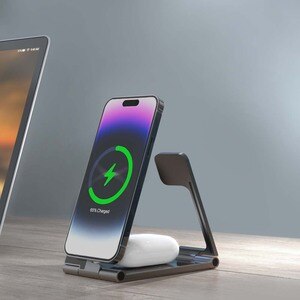 Incarcator wireless PROMATE AuraFold-Trio, 1xUSB-C, universal, MagSafe, 15W, negru Incarcator wireless PROMATE AuraFold-Trio, 1xUSB-C, universal, MagSafe, 15W, negru