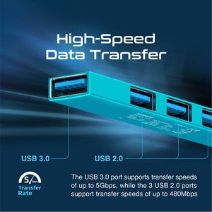 Hub USB PROMATE LiteHub-4, USB 3.0, albastru Hub USB PROMATE LiteHub-4, USB 3.0, albastru