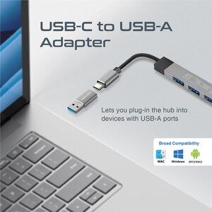 Hub USB PROMATE LiteHub-4, USB 3.0, gri Hub USB PROMATE LiteHub-4, USB 3.0, gri
