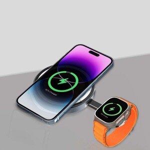 Incarcator wireless PROMATE MagRing pentru iPhone, Apple Watch, 1xUSB-C, universal, Magsafe, 15W, negru Incarcator wireless PROMATE MagRing pentru iPhone, Apple Watch, 1xUSB-C, universal, Magsafe, 15W, negru