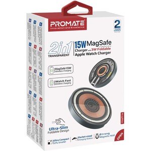 Incarcator wireless PROMATE MagRing pentru iPhone, Apple Watch, 1xUSB-C, universal, Magsafe, 15W, negru Incarcator wireless PROMATE MagRing pentru iPhone, Apple Watch, 1xUSB-C, universal, Magsafe, 15W, negru