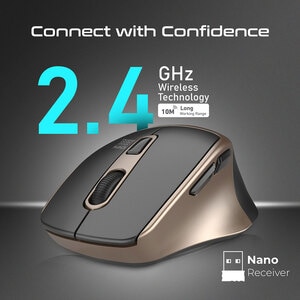 Mouse Wireless PROMATE Samit, 2200 dpi, auriu-negru Mouse Wireless PROMATE Samit, 2200 dpi, auriu-negru