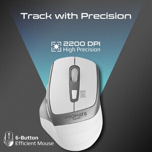 Mouse Wireless PROMATE Samit, 2200 dpi, alb Mouse Wireless PROMATE Samit, 2200 dpi, alb