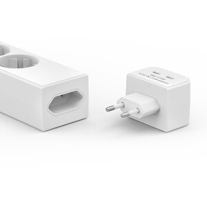 Prelungitor HAMA 223191, 5 prize, adaptor USB, alb Prelungitor HAMA 223191, 5 prize, adaptor USB, alb