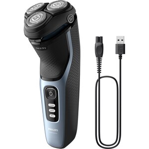 Aparat de ras PHILIPS Seria3000 S3243/12, Wet&Dry, autonomie 60 min, 3 elemente de taiere, albastru Aparat de ras PHILIPS Seria3000 S3243/12, Wet&Dry, autonomie 60 min, 3 elemente de taiere, albastru