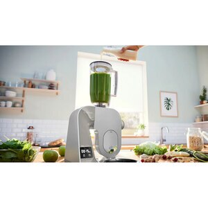 Robot de bucatarie BOSCH MUM5XL72, vas 3.9l, blender 1.25l, 1000W, 7 trepte viteza, alb-argintiu Robot de bucatarie BOSCH MUM5XL72, vas 3.9l, blender 1.25l, 1000W, 7 trepte viteza, alb-argintiu