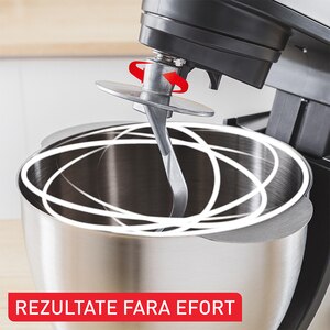 Robot de bucatarie TEFAL Essential QB160138, vas 4.8l, 800W, 6 trepte viteza, alb-argintiu Robot de bucatarie TEFAL Essential QB160138, vas 4.8l, 800W, 6 trepte viteza, alb-argintiu
