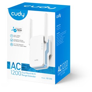 Wireless Range Extender CUDY RE1200 AC1200, Dual-Band 300 + 867 Mbps, alb Wireless Range Extender CUDY RE1200 AC1200, Dual-Band 300 + 867 Mbps, alb