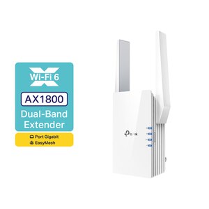 Wireless Range Extender TP-LINK RE605X AX1800, Dual Band 574 + 1201 Mbps, alb Wireless Range Extender TP-LINK RE605X AX1800, Dual Band 574 + 1201 Mbps, alb