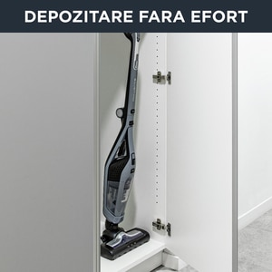 Aspirator vertical ROWENTA Dual Force 2in1 RH6756WO, 0.6l, 21.6V, autonomie max 75 min, tehnologie ciclonica, gri Aspirator vertical ROWENTA Dual Force 2in1 RH6756WO, 0.6l, 21.6V, autonomie max 75 min, tehnologie ciclonica, gri