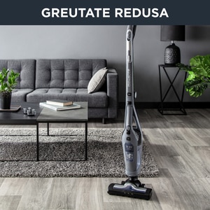 Aspirator vertical ROWENTA Dual Force 2in1 RH6756WO, 0.6l, 21.6V, autonomie max 75 min, tehnologie ciclonica, gri Aspirator vertical ROWENTA Dual Force 2in1 RH6756WO, 0.6l, 21.6V, autonomie max 75 min, tehnologie ciclonica, gri