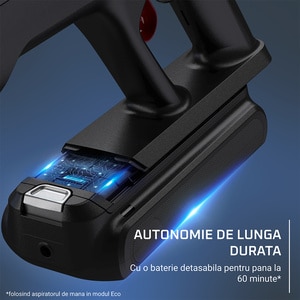 Aspirator vertical ROWENTA X-Force Flex 13.60 RH9AD1WO, 0.65l, autonomie max 60 min, albastru-negru Aspirator vertical ROWENTA X-Force Flex 13.60 RH9AD1WO, 0.65l, autonomie max 60 min, albastru-negru