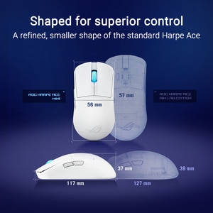 Mouse Gaming Wireless ASUS Rog Harpe Ace Mini, 42000 dpi, white Mouse Gaming Wireless ASUS Rog Harpe Ace Mini, 42000 dpi, white