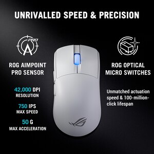 Mouse Gaming Wireless ASUS ROG Harpe II Ace, Dual Mode, 42000 dpi, alb Mouse Gaming Wireless ASUS ROG Harpe II Ace, Dual Mode, 42000 dpi, alb