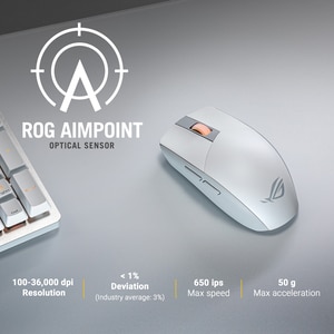 Mouse Gaming Wireless ASUS ROG Strix Impact III, 36000 dpi, alb Mouse Gaming Wireless ASUS ROG Strix Impact III, 36000 dpi, alb