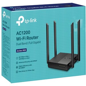 Router Wireless Gigabit TP-LINK Archer A64 AC1200, Dual-Band 400 + 867 Mbps, negru Router Wireless Gigabit TP-LINK Archer A64 AC1200, Dual-Band 400 + 867 Mbps, negru