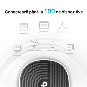 Sistem Wireless Mesh TP-LINK Deco S7 AC1900, Dual Band 600 + 1300 Mbps, 2 buc, alb Sistem Wireless Mesh TP-LINK Deco S7 AC1900, Dual Band 600 + 1300 Mbps, 2 buc, alb
