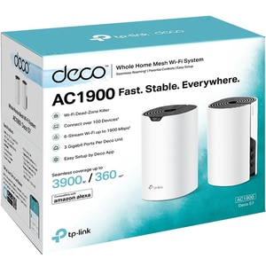Sistem Wireless Mesh TP-LINK Deco S7 AC1900, Dual Band 600 + 1300 Mbps, 2 buc, alb Sistem Wireless Mesh TP-LINK Deco S7 AC1900, Dual Band 600 + 1300 Mbps, 2 buc, alb