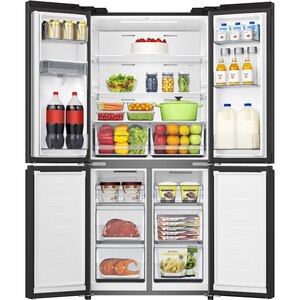 Side by Side HISENSE RQ5P470SMFE, Total No Frost, 483 l, H 178.5 cm, Clasa E, Dozator apa, Wi-Fi, negru Side by Side HISENSE RQ5P470SMFE, Total No Frost, 483 l, H 178.5 cm, Clasa E, Dozator apa, Wi-Fi, negru