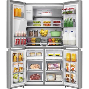 Side by Side HISENSE RQ760N4SASE, Total No Frost, 584 l, H 178.5 cm, Clasa E, Dozator apa, Wi-Fi, argintiu Side by Side HISENSE RQ760N4SASE, Total No Frost, 584 l, H 178.5 cm, Clasa E, Dozator apa, Wi-Fi, argintiu