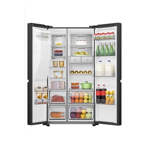 Side by Side HISENSE RS818N4TFE, Total No Frost, 632 l, H 179 cm, Clasa E, Dozator apa, Wi-Fi, negru Side by Side HISENSE RS818N4TFE, Total No Frost, 632 l, H 179 cm, Clasa E, Dozator apa, Wi-Fi, negru