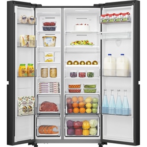 Side by Side HISENSE RS840N4WFE, Total No Frost, 649 l, H 179.5 cm, Clasa E, Dozator apa, Wi-Fi, negru Side by Side HISENSE RS840N4WFE, Total No Frost, 649 l, H 179.5 cm, Clasa E, Dozator apa, Wi-Fi, negru