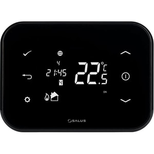 Termostat programabil wireless pentru centrala SALUS iT500, alb-negru Termostat programabil wireless pentru centrala SALUS iT500, alb-negru
