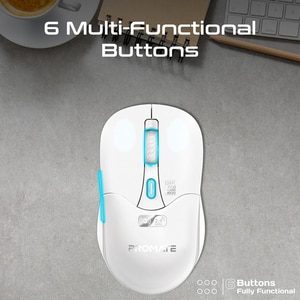 Mouse Wireless PROMATE Samo, Dual Mode, 1600 dpi, Bluetooth, alb Mouse Wireless PROMATE Samo, Dual Mode, 1600 dpi, Bluetooth, alb