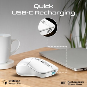 Mouse Wireless PROMATE Samo, Dual Mode, 1600 dpi, Bluetooth, alb Mouse Wireless PROMATE Samo, Dual Mode, 1600 dpi, Bluetooth, alb