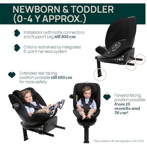 Scaun auto CHICCO Everone 81100, Isofix, 0-36 kg, i-Size, negru Scaun auto CHICCO Everone 81100, Isofix, 0-36 kg, i-Size, negru