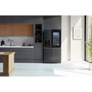 Side by Side LG GSXV91MCAE, No Frost, InstaView, 635 l, H 179 cm, Clasa E, Dozator apa, negru Side by Side LG GSXV91MCAE, No Frost, InstaView, 635 l, H 179 cm, Clasa E, Dozator apa, negru