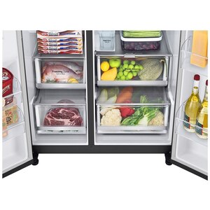 Side by Side LG GSXV91MCAE, No Frost, InstaView, 635 l, H 179 cm, Clasa E, Dozator apa, negru Side by Side LG GSXV91MCAE, No Frost, InstaView, 635 l, H 179 cm, Clasa E, Dozator apa, negru