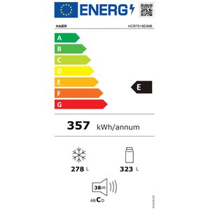 Side by Side HAIER HCR7918EIMB, No Frost, 601 l, H 177 cm, Clasa E, Dozator apa, negru Side by Side HAIER HCR7918EIMB, No Frost, 601 l, H 177 cm, Clasa E, Dozator apa, negru
