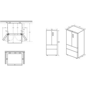 Side by Side HAIER HFW7720ENMB, No Frost, 477 l, H 201 cm, Clasa E, negru Side by Side HAIER HFW7720ENMB, No Frost, 477 l, H 201 cm, Clasa E, negru