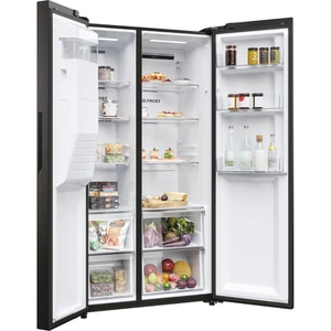 Side by Side HAIER HSR5918DIPB, No Frost, 511 l, H 177 cm, Clasa D, Dozator apa, negru Side by Side HAIER HSR5918DIPB, No Frost, 511 l, H 177 cm, Clasa D, Dozator apa, negru
