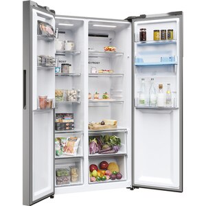 Side by Side HAIER HSR5918DWMP, Total No Frost, 521 l, H 177.5 cm, Clasa D, Dozator apa, inox Side by Side HAIER HSR5918DWMP, Total No Frost, 521 l, H 177.5 cm, Clasa D, Dozator apa, inox