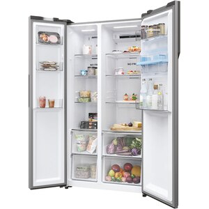 Side by Side HAIER HSR5918DWMP, Total No Frost, 521 l, H 177.5 cm, Clasa D, Dozator apa, inox Side by Side HAIER HSR5918DWMP, Total No Frost, 521 l, H 177.5 cm, Clasa D, Dozator apa, inox