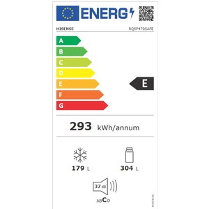 Side by Side HISENSE RQ5P470SAFE, Total No Frost, 483 l, H 178.5 cm, Clasa E, Wi-Fi, negru Side by Side HISENSE RQ5P470SAFE, Total No Frost, 483 l, H 178.5 cm, Clasa E, Wi-Fi, negru