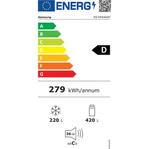 Side by Side SAMSUNG RS70F64KDFEO, No Frost, AI Energy, 640 l, H 178.4 cm,Clasa D, Dozator apa, dark inox Side by Side SAMSUNG RS70F64KDFEO, No Frost, AI Energy, 640 l, H 178.4 cm,Clasa D, Dozator apa, dark inox