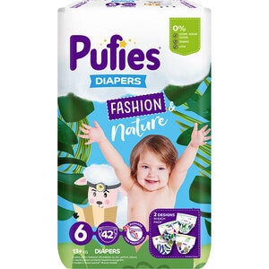 Scutece PUFIES Fashion&Nature Extra Large nr 6, Unisex, 13 kg+, 42 buc Scutece PUFIES Fashion&Nature Extra Large nr 6, Unisex, 13 kg+, 42 buc