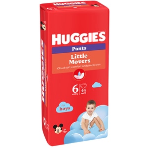Scutece chilotel HUGGIES Little Movers Mega nr 6, Baiat, 15-25 kg, 44 buc Scutece chilotel HUGGIES Little Movers Mega nr 6, Baiat, 15-25 kg, 44 buc