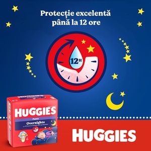 Scutece chilotel HUGGIES Overnight Pants nr 5, Unisex, 12-17 kg, 24 buc Scutece chilotel HUGGIES Overnight Pants nr 5, Unisex, 12-17 kg, 24 buc
