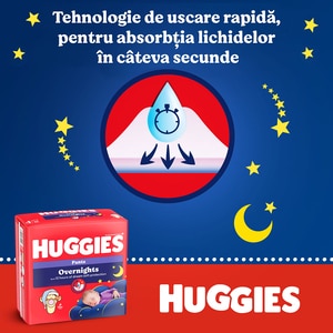 Scutece chilotel HUGGIES Overnight Pants nr 6 Unisex, 15-25 kg, 22 buc Scutece chilotel HUGGIES Overnight Pants nr 6 Unisex, 15-25 kg, 22 buc
