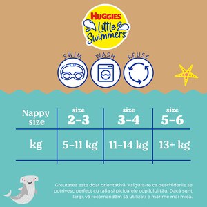 Scutece chilotel baie HUGGIES LS UnderSea nr 5-6, Unisex, 13kg+, 1 buc Scutece chilotel baie HUGGIES LS UnderSea nr 5-6, Unisex, 13kg+, 1 buc
