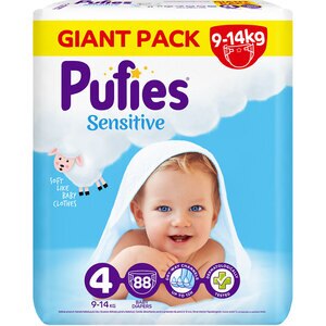 Scutece PUFIES Sensitive Maxi nr 4, 9-14 kg, 88 buc Scutece PUFIES Sensitive Maxi nr 4, 9-14 kg, 88 buc