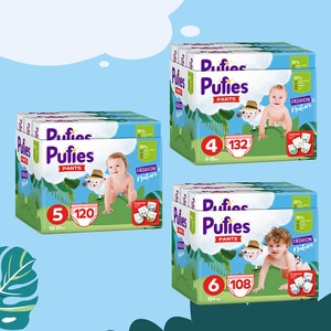 Scutece chilotel PUFIES Fashion&Nature Maxi nr 4, Unisex, 9-15 kg, 176 buc Scutece chilotel PUFIES Fashion&Nature Maxi nr 4, Unisex, 9-15 kg, 176 buc