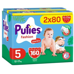 Scutece chilotel PUFIES Fashion Junior nr 5, Unisex, 12-17 kg, 160 buc Scutece chilotel PUFIES Fashion Junior nr 5, Unisex, 12-17 kg, 160 buc