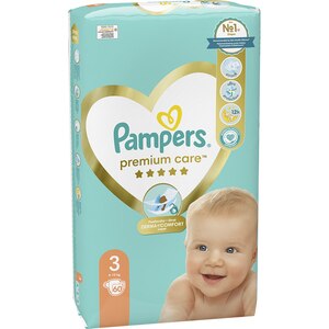 Scutece PAMPERS Premium Care Value Pack nr 3, Unisex, 5-9 kg, 60 buc Scutece PAMPERS Premium Care Value Pack nr 3, Unisex, 5-9 kg, 60 buc