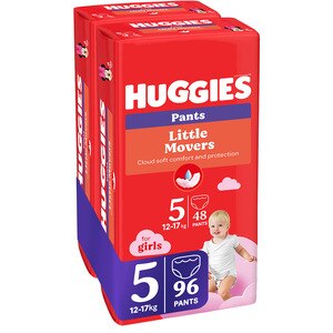 Scutece chilotel HUGGIES Little Movers nr 5, Fata, 12-17 kg, 96 buc Scutece chilotel HUGGIES Little Movers nr 5, Fata, 12-17 kg, 96 buc