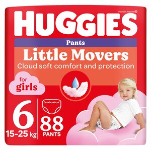 Scutece chilotel HUGGIES Little Movers nr 6, Fata, 15-25 kg, 88 buc Scutece chilotel HUGGIES Little Movers nr 6, Fata, 15-25 kg, 88 buc